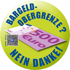 Sticker: Bargeld-Obergrenze - Nein Danke!